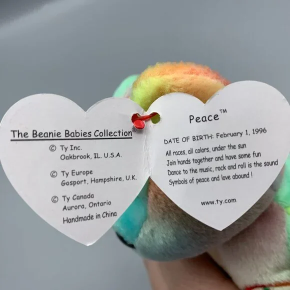 1996 Ty Beanie Babies Collection PEACE the Multi-Colored Bear - Picture 5 of 8